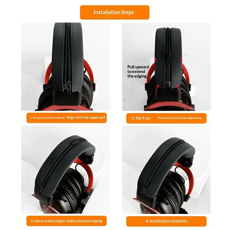 JZF-672 Headphone Silicone Case Set For HyperX Cloud III  /  II  /  Alpha  /  Core Headband Cover and Earpads Caps - Black
