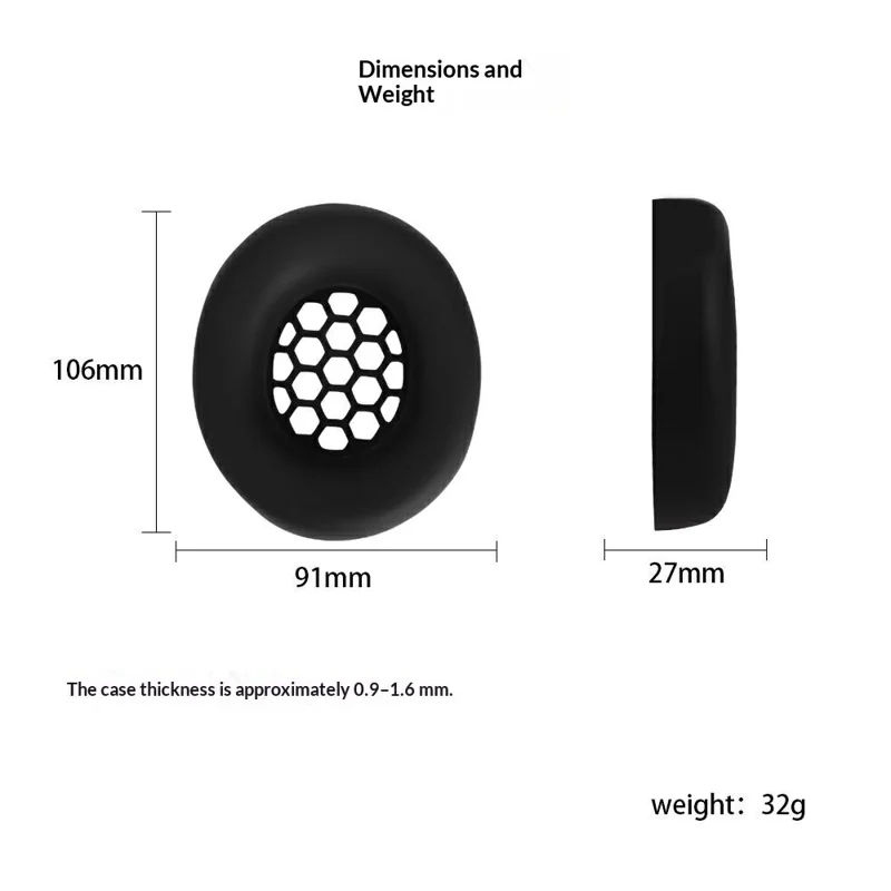 JZF-672 Headphone Silicone Case Set For HyperX Cloud III  /  II  /  Alpha  /  Core Headband Cover and Earpads Caps - Black