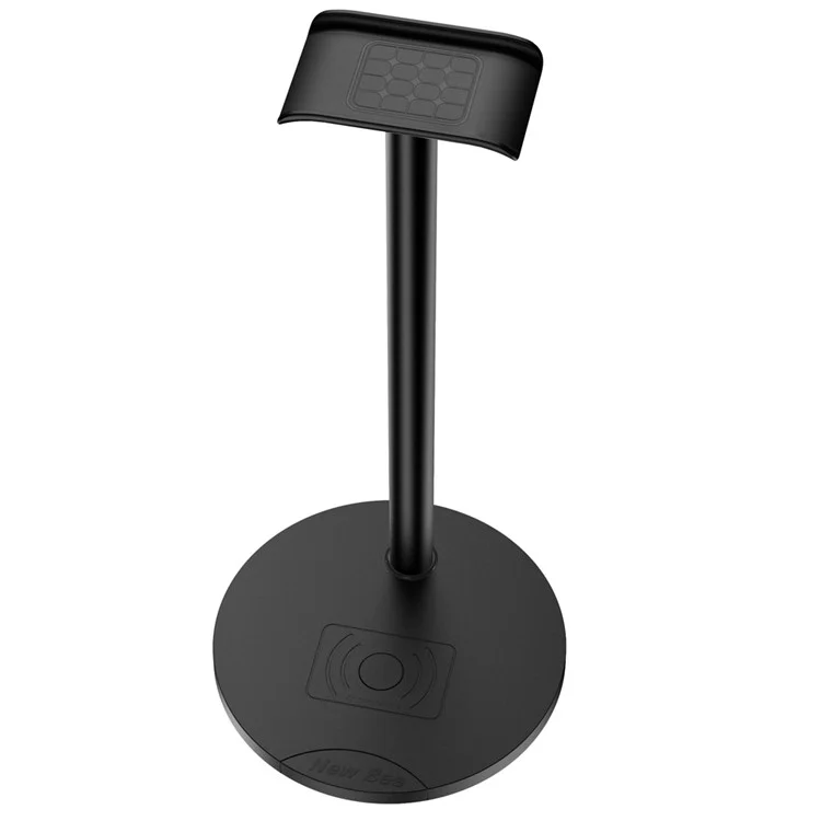 NEW BEE NB-Z2 2 in 1 Anti-slip Headset Holder Stand Mobile Phone Wireless Charger - Black