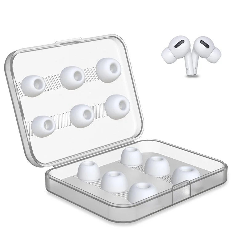 NEW BEE 6 Paires S/M/L Bouchons d'oreille anti-bruit en silicone souple avec boîte de rangement pour Apple AirPods Pro