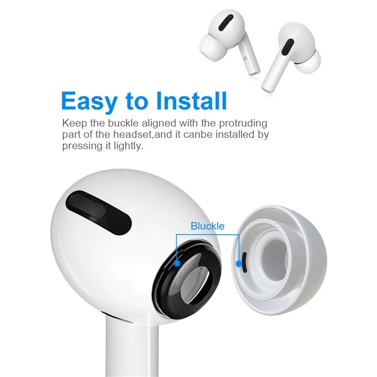 NEW BEE 6 Paires S/M/L Bouchons d'oreille anti-bruit en silicone souple avec boîte de rangement pour Apple AirPods Pro