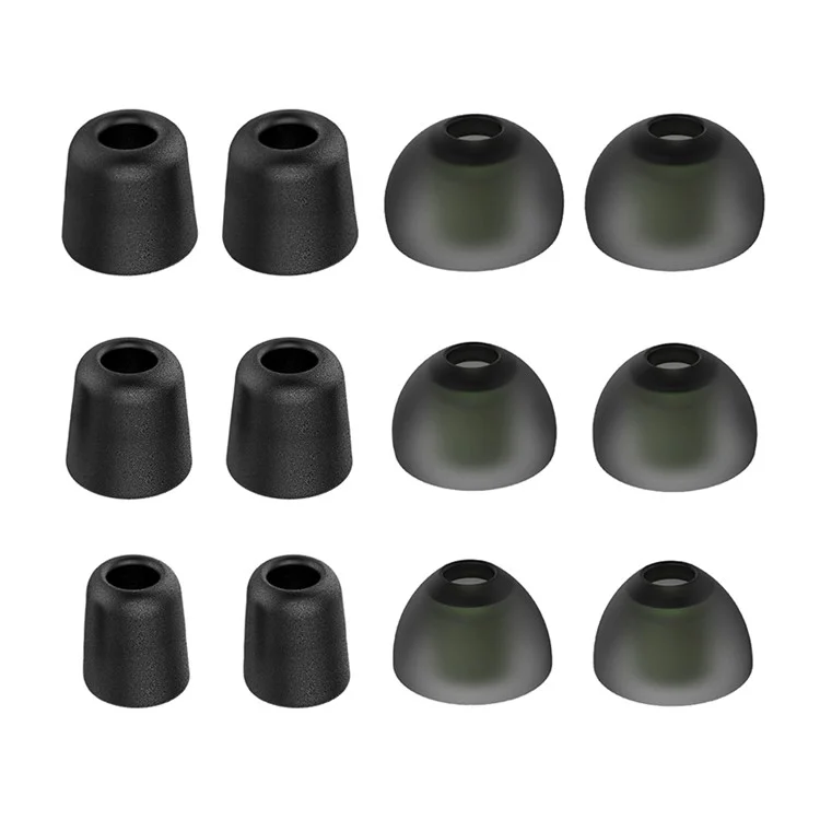 NEW BEE 6 Paia S/M/L In Ear Memory Foam Silicone Ear Tips Noise Blocking Earbuds Caps - Nero
