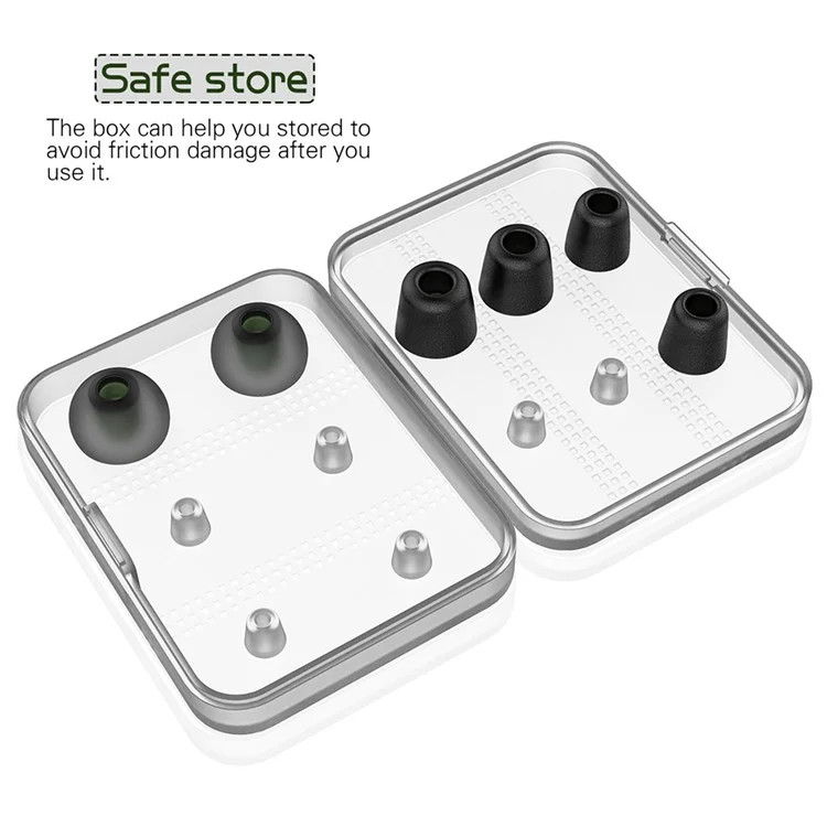 NEW BEE 6 Paia S/M/L In Ear Memory Foam Silicone Ear Tips Noise Blocking Earbuds Caps - Nero