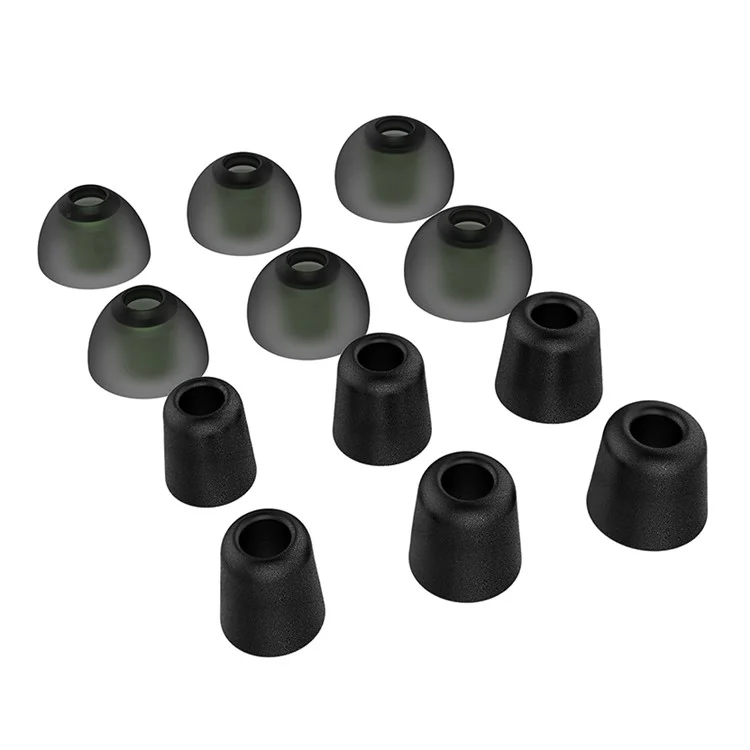 NEW BEE 6 Paia S/M/L In Ear Memory Foam Silicone Ear Tips Noise Blocking Earbuds Caps - Nero