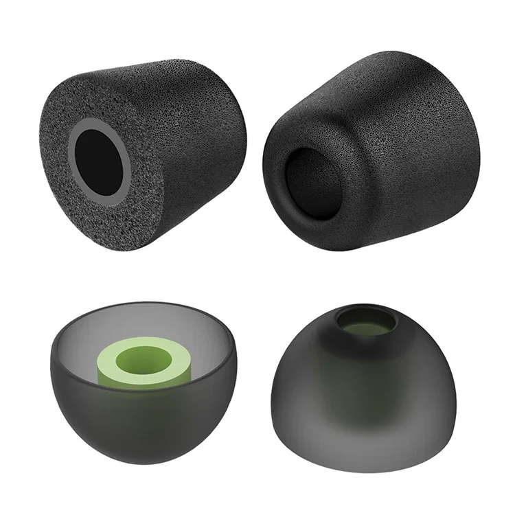 NEW BEE 6 Paia S/M/L In Ear Memory Foam Silicone Ear Tips Noise Blocking Earbuds Caps - Nero