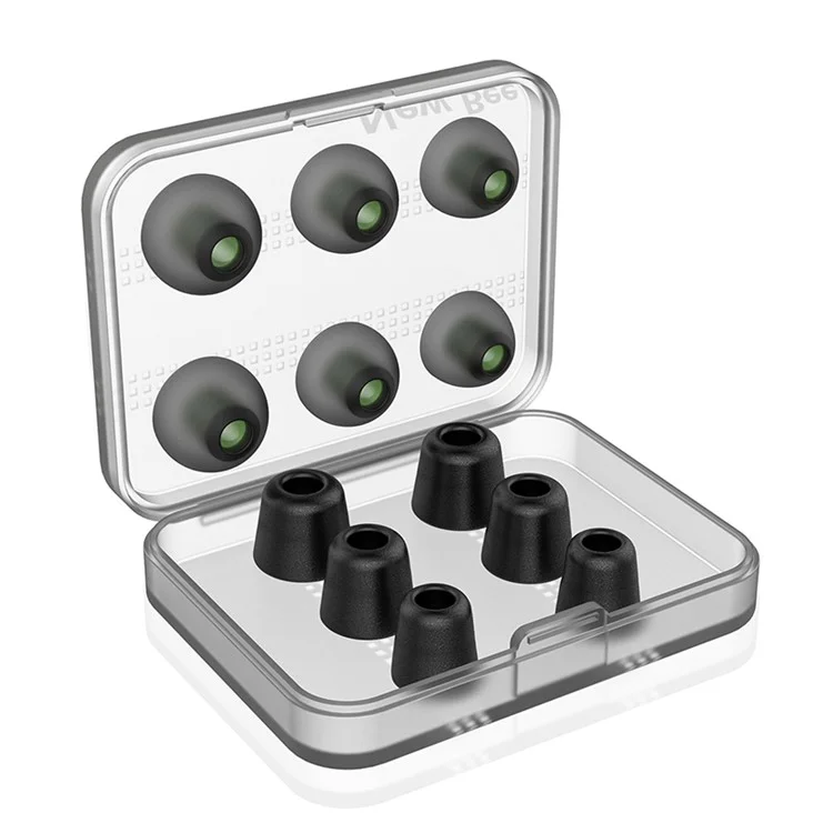 NEW BEE 6 Paia S/M/L In Ear Memory Foam Silicone Ear Tips Noise Blocking Earbuds Caps - Nero