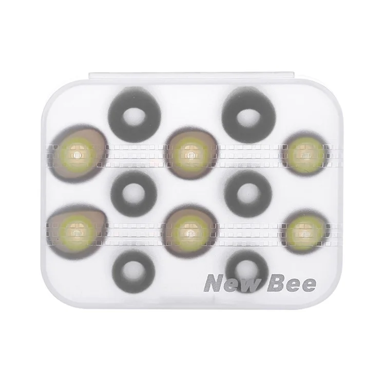 NEW BEE 6 Paia S/M/L In Ear Memory Foam Silicone Ear Tips Noise Blocking Earbuds Caps - Nero