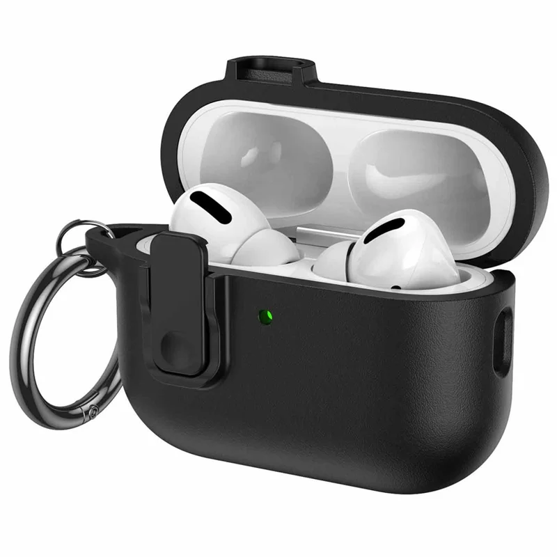 For AirPods Pro 3 Earphone Case TPU Faux Leather Texture Secure Lock ...