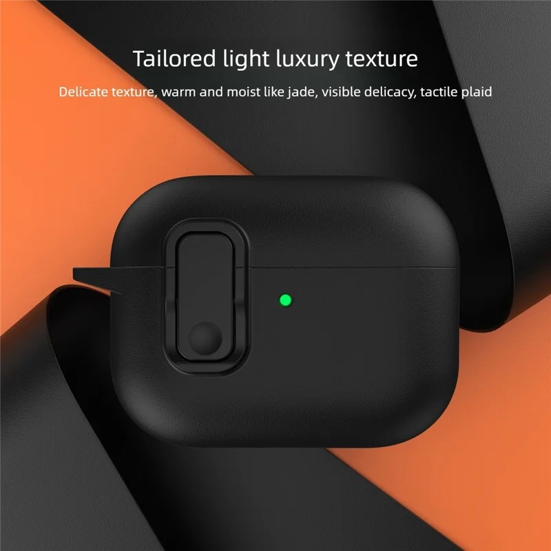 For AirPods Pro 3 Earphone Case TPU Faux Leather Texture Secure Lock ...