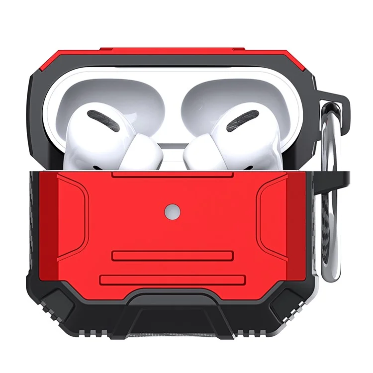Proteção Completa PC+TPU Bluetooth Earphone Anti-Fall Case Com Carabiner Para Apple AirPods 3 - Vermelho