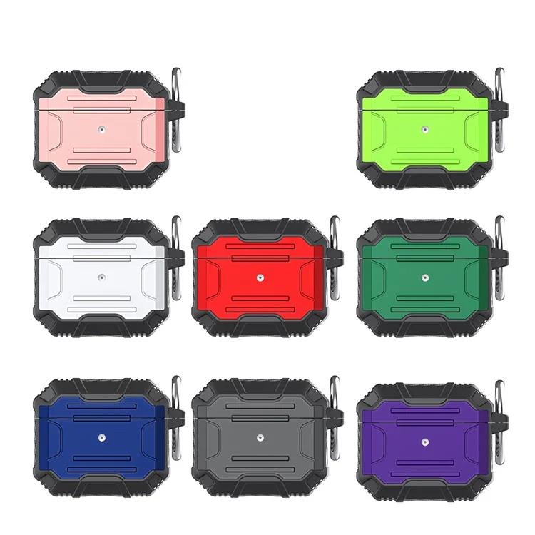 Proteção Completa PC+TPU Bluetooth Earphone Anti-Fall Case Com Carabiner Para Apple AirPods 3 - Vermelho
