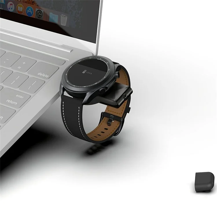 Carregador Sem Fio Rápido Magnético 2 em 1 USB+Type-C T304-S para Samsung Galaxy Watch 3 4/Galaxy Watch Active 1 2