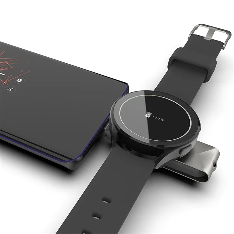 Carregador Sem Fio Rápido Magnético 2 em 1 USB+Type-C T304-S para Samsung Galaxy Watch 3 4/Galaxy Watch Active 1 2