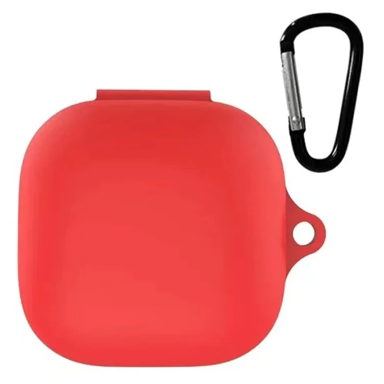 Capa de Silicone Protetora Completa a Prova de Choque Portátil com Chaveiro para Beats Fit Pro - Vermelho