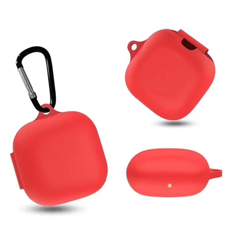 Capa de Silicone Protetora Completa a Prova de Choque Portátil com Chaveiro para Beats Fit Pro - Vermelho