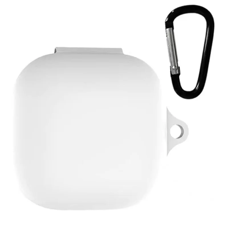 Full Protective Silicone Shockproof Portable Cover with Keychain for Beats Fit Pro - White