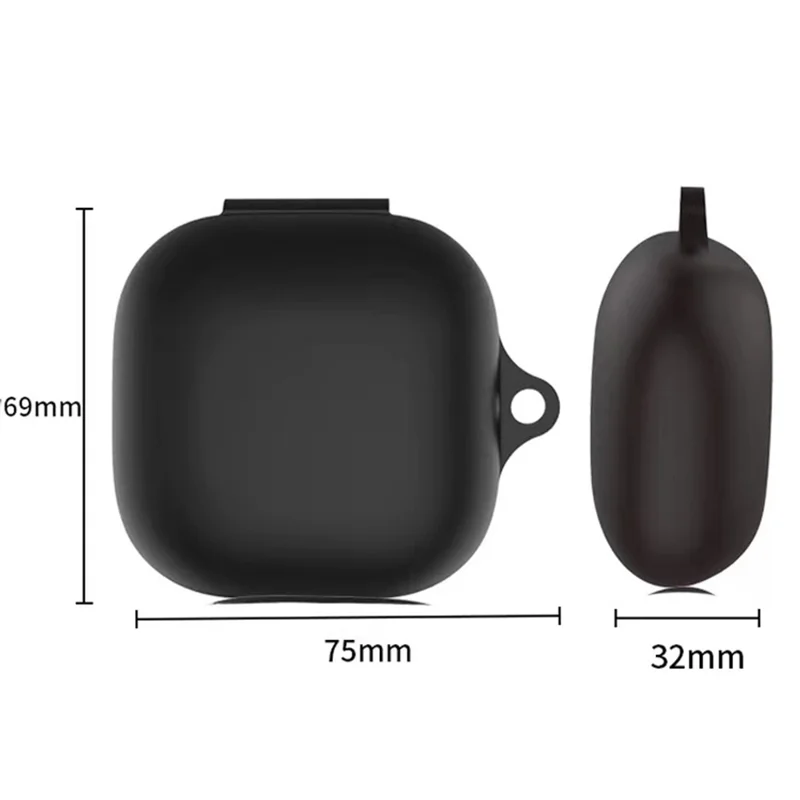 Full Protective Silicone Shockproof Portable Cover with Keychain for Beats Fit Pro - White