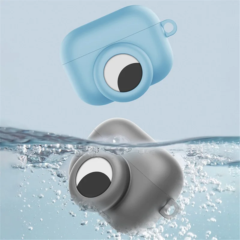 Shockproof Soft Silicone Case Protection Cover with Keychain Hook for Apple AirPods Pro+AirTag - Orange