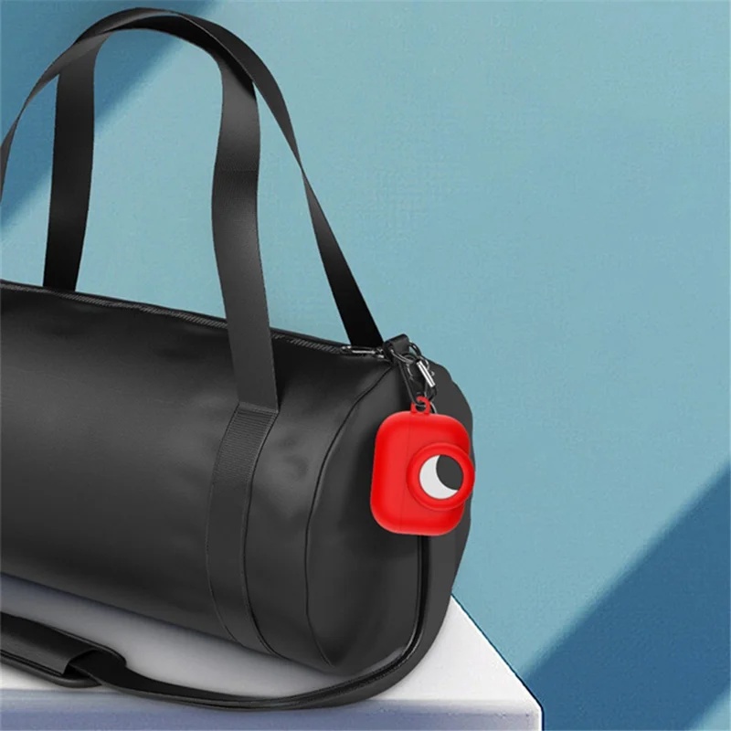 Shockproof Soft Silicone Case Protection Cover with Keychain Hook for Apple AirPods Pro+AirTag - Orange