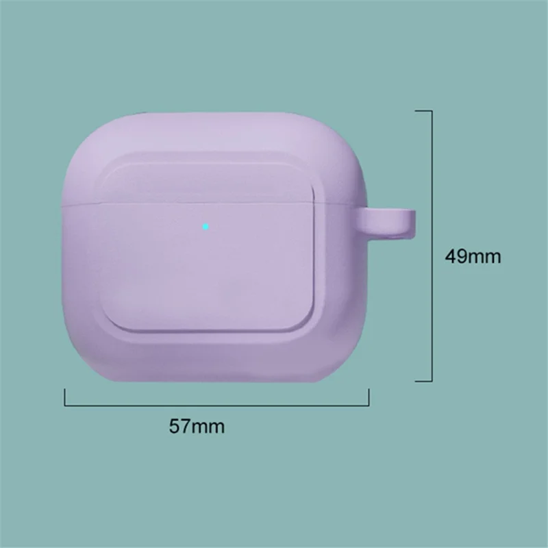 Wireless Earphone Charging Case Protective Cover Silicone Sleeve with Hanging Buckle for AirPods 3 - Black