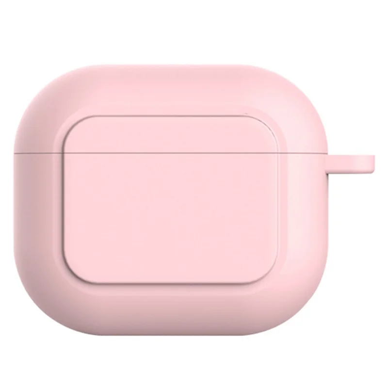 Wireless Earphone Charging Case Protective Cover Silicone Sleeve with Hanging Buckle for AirPods 3 - Pink