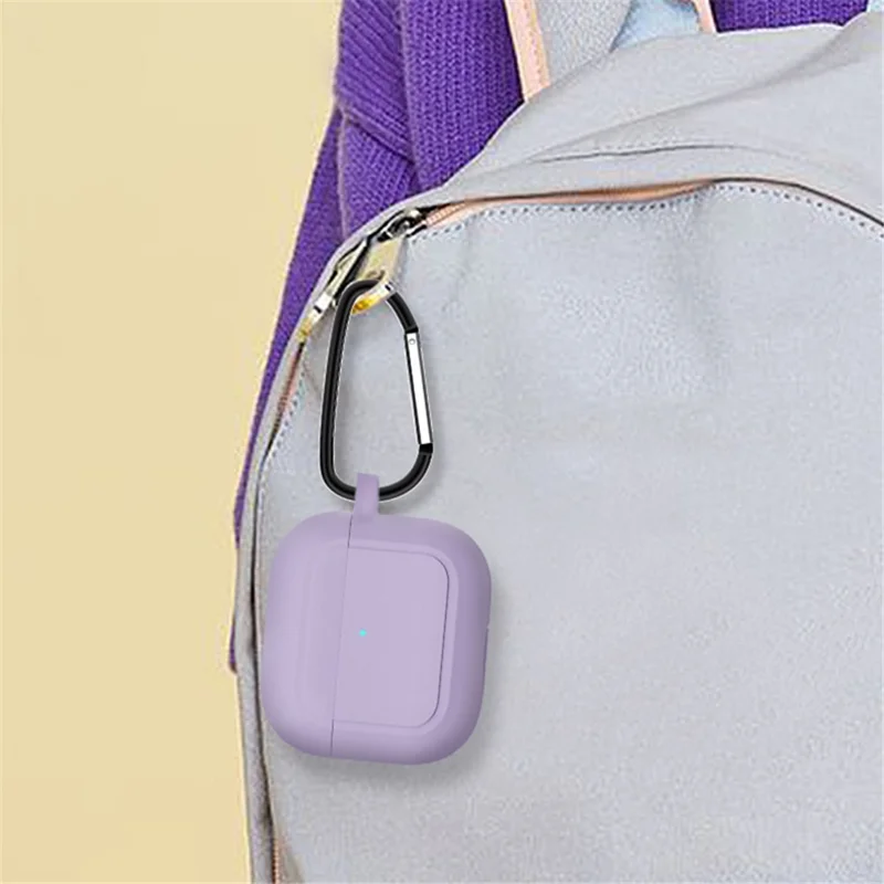 Wireless Earphone Charging Case Protective Cover Silicone Sleeve with Hanging Buckle for AirPods 3 - Pink