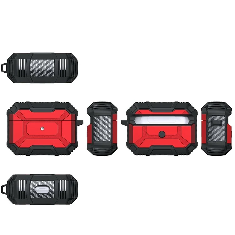 Портативный Беспроводной Чехол Для Наушников Против Падения Анти-царапин ТПУ Защитная Крышка Для AirPods Pro - Красный