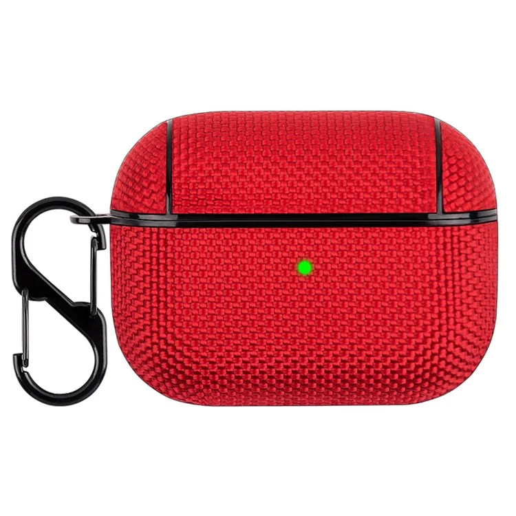 Solid Color Nylon Waterproof Bluetooth-compatible Earphone Protective Case Cover for AirPods Pro - Red