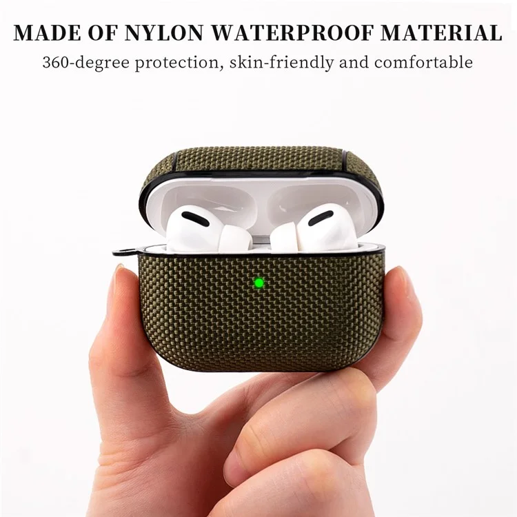 Solid Color Nylon Waterproof Bluetooth Earphone Protective Case Cover for AirPods Pro - Red