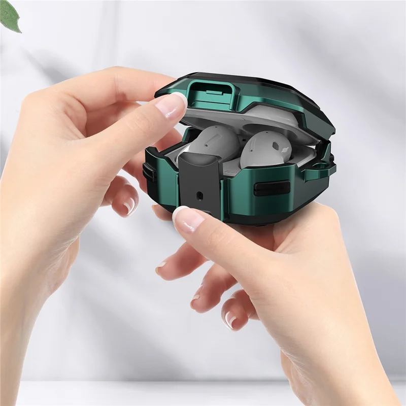 Conception de couvercle enclenché Étui de protection antichute pour écouteurs sans fil avec boucle de suspension pour Samsung Galaxy Buds2/Live/Pro - Style 8