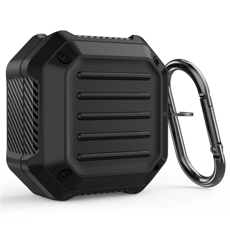 Suitcase Design Stripe TPU Case Bluetooth Earphone Anti-drop Protective Cover for Samsung Galaxy Buds2/Live/Pro - Schwarz