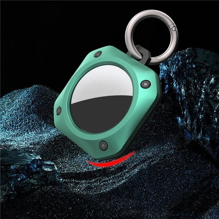 Anti-Drop TPU Protective Case Cover with Key Ring for Apple AirTag Bluetooth-compatible Locator - Green