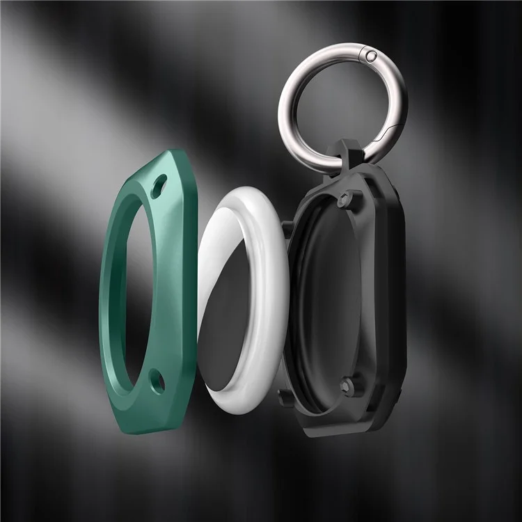 Anti-Drop TPU Protective Case Cover with Key Ring for Apple AirTag Bluetooth-compatible Locator - Green