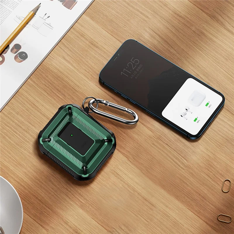 Anti-fall TPU+PC 2-in-1 Earphone Protective Case Cover with Lock/Buckle for Apple AirPods with Charging Case (2016)/(2019) / AirPods with Wireless Charging Case (2019) - Type 5