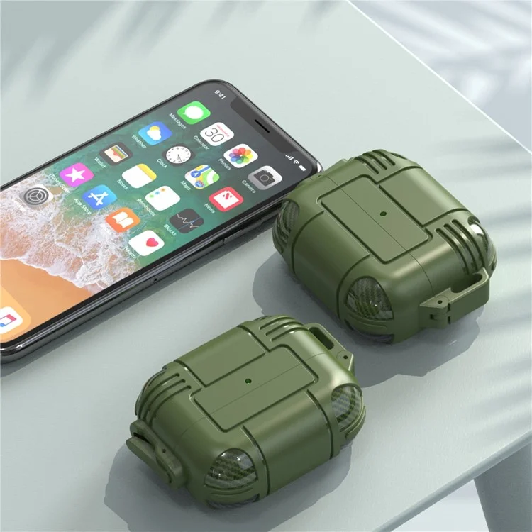 Stylish Bluetooth Earphone TPU Anti-drop-schutzhülle Mit Lanyard Für AirPods Pro - Grün
