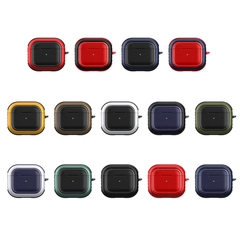 Bluetooth-compatible Earphone Anti-drop TPU+PC Protective Case Cover with Hanging Buckle for AirPods 3 - Style 2
