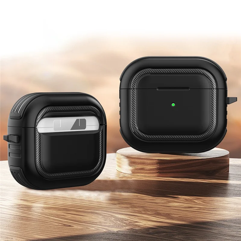 Bluetooth-compatible Earphone Anti-drop TPU+PC Protective Case Cover with Hanging Buckle for AirPods 3 - Style 2
