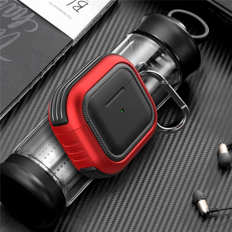 Bluetooth-compatible Earphone Anti-drop TPU+PC Protective Case Cover with Hanging Buckle for AirPods 3 - Style 2