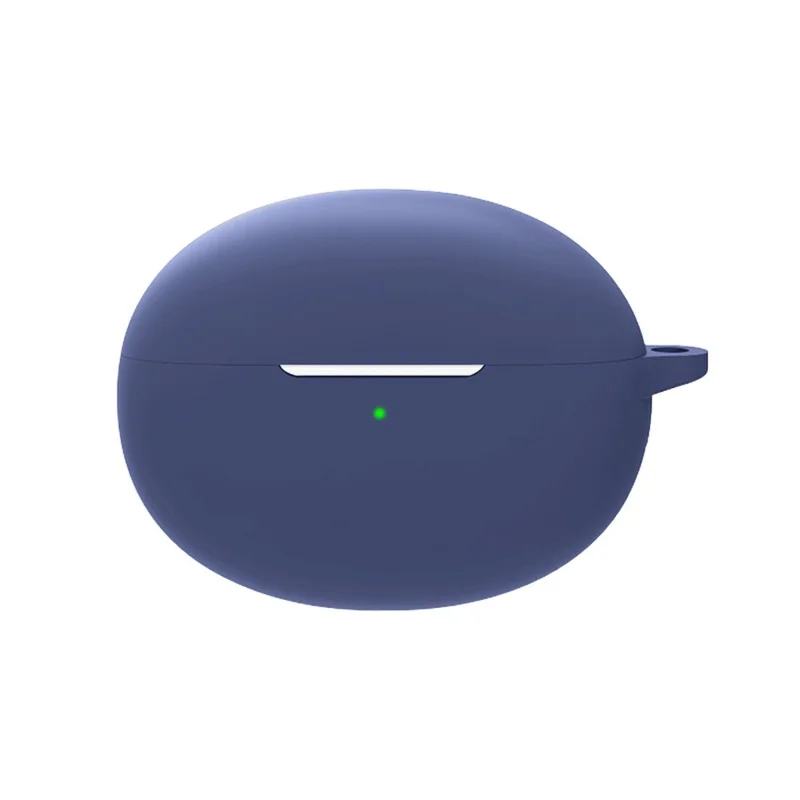 Anti-Fall Silicone Protective Cover Earphone Case Shell with Keychain for OPPO Enco Free2 / Free2i - Blue