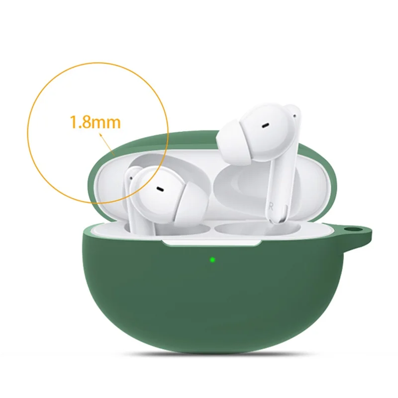 Anti-Fall Silicone Protective Cover Earphone Case Shell with Keychain for OPPO Enco Free2 / Free2i - Blue