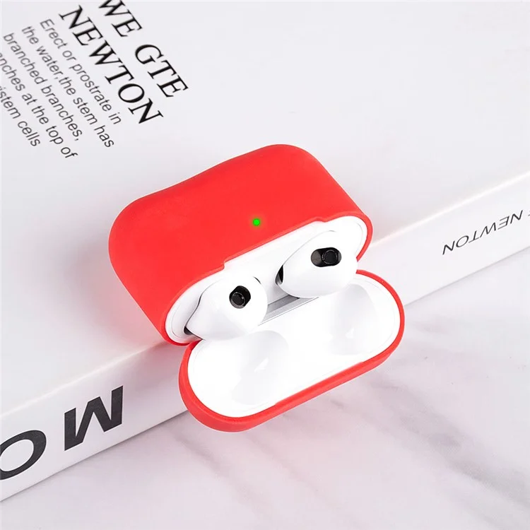 Per AirPods 3 Solid Color Bluetooth Earphone Silicone Protective Case Cover - Rosso