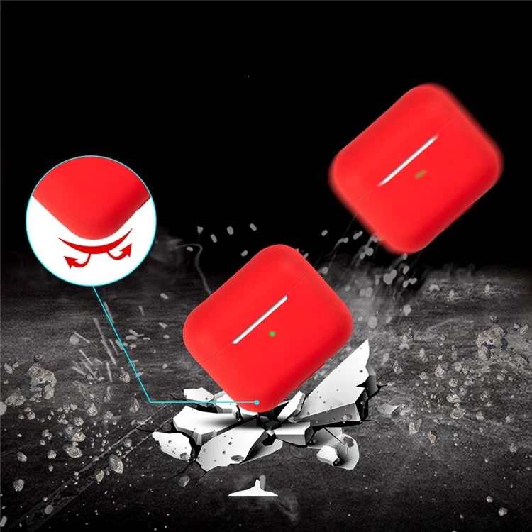 Per AirPods 3 Solid Color Bluetooth Earphone Silicone Protective Case Cover - Rosso