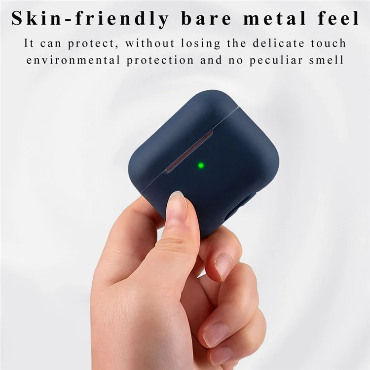 Per AirPods 3 Solid Color Bluetooth Earphone Silicone Protective Case Cover - Rosso