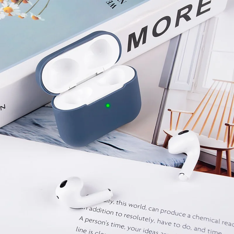 Voor AirPods 3 Effen Kleur Bluetooth-compatibele Oordopjes Siliconen Beschermmantel - Wit