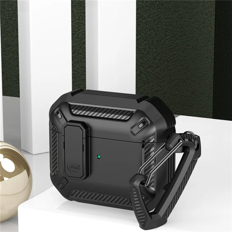 Для Apple AirPods 3 TPU + PC Чехол для зарядки наушников Противоударный защитный чехол с крючком - 1