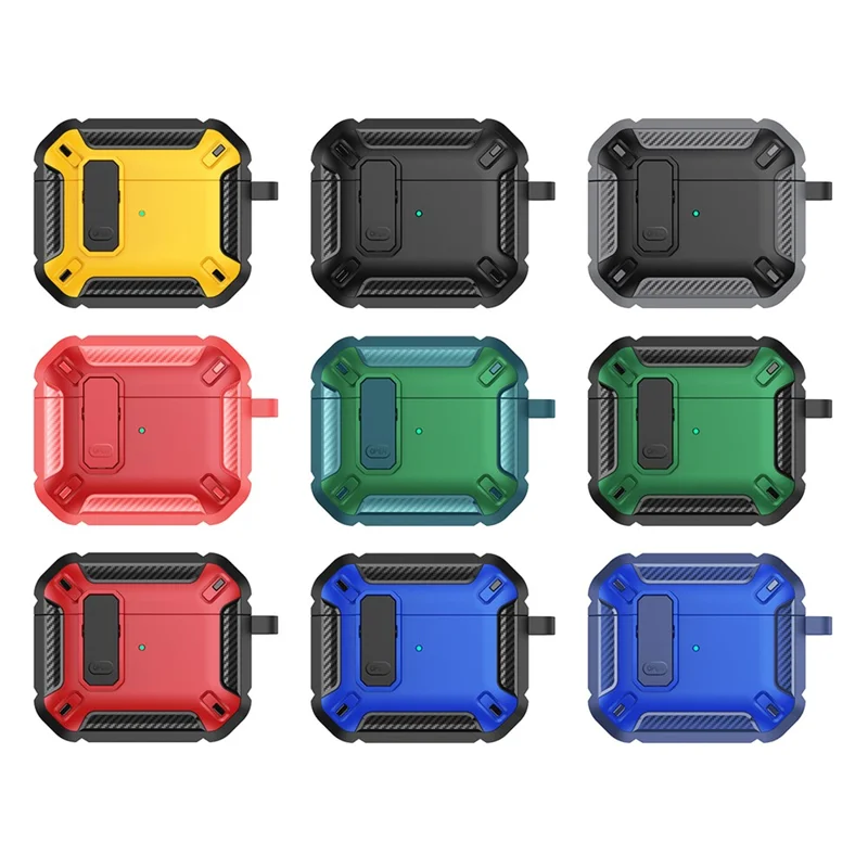 For Apple AirPods 3 TPU + PC Earphone Charging Box Case Anti-fall Protective Cover with Hook - 3