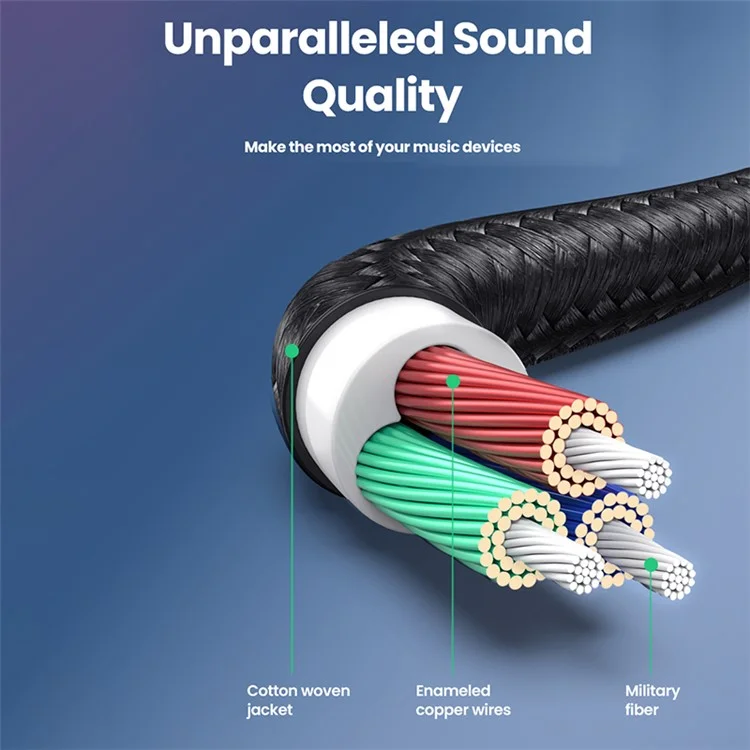 UGREEN 1.5m Para Teléfono Tableta PC Auricular Cable AUX 3.5mm Macho a Macho Ángulo Recto Cable de Extensión de Audio