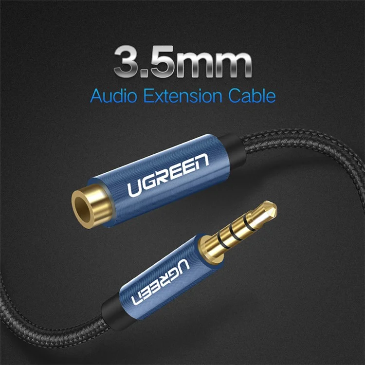 UGREEN 1.5m Nylon-Braided 3.5mm Male to Female Audio Cable Extension Cord