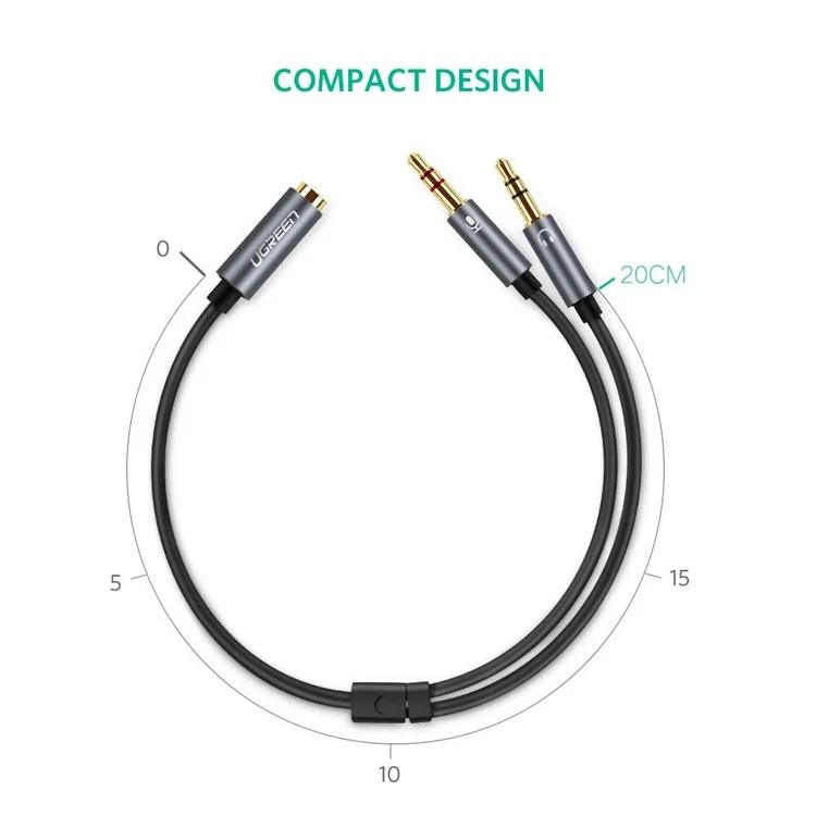 UGREEN 3.5mm Stereo Y Splitter Cable 1 Female to 2 Male Headphone Adapter Cord