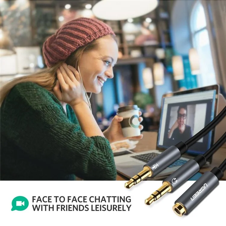 UGREEN 3.5mm Stereo Y Splitter Cable 1 Female to 2 Male Headphone Adapter Cord